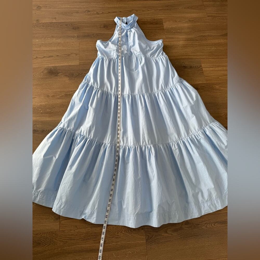 Maeve By Anthropologie Tiered Halter Midi Dress Light Blue Size 14 - Picture 11 of 11